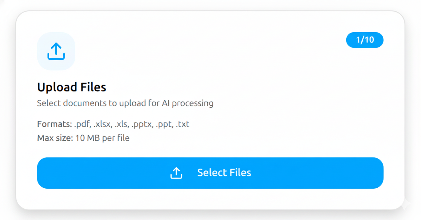 Files upload interface